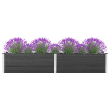 Gossi strat inaltat de gradina, gri, 200x50x54 cm, wpc