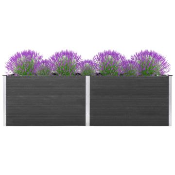 Gossi strat inaltat de gradina, gri, 200x50x91 cm, wpc