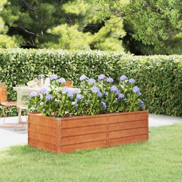 Gossi strat inaltat de gradina, ruginiu, 160x80x45 cm, otel corten