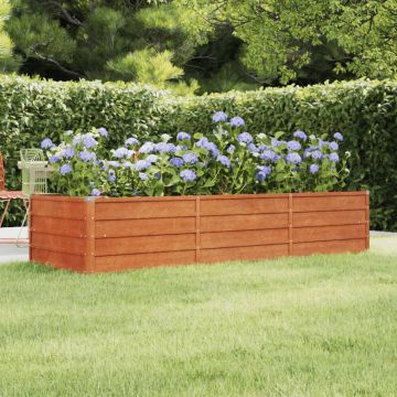 Gossi strat inaltat de gradina, ruginiu, 240x80x45 cm, otel corten