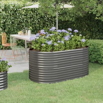 Gossi strat inaltat gradina gri 152x80x68cm otel vopsit electrostatic