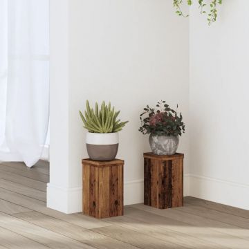 Gossi suporturi de plante 2 buc lemn vechi 10x10x18 cm lemn prelucrat