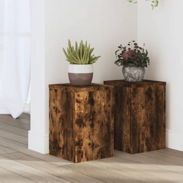 Gossi suporturi de plante 2 buc. stejar fumuriu 20x20x30 cm lemn