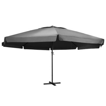 Gossi umbrela de soare de exterior, stalp aluminiu, antracit, 600 cm