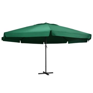 Gossi umbrela de soare de gradina, stalp aluminiu, verde, 600 cm