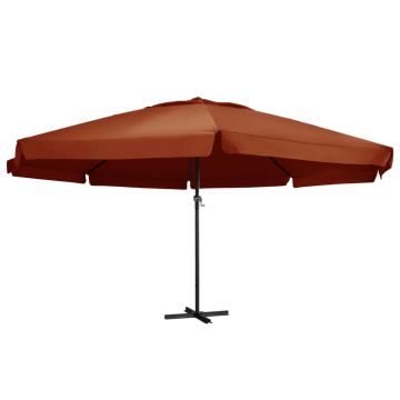 Gossi umbrela de soare de gradina stalp din aluminiu caramiziu 600 cm