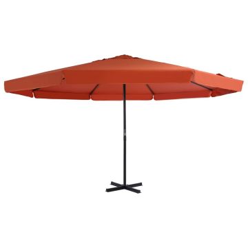 Gossi umbrela de soare exterior cu stalp aluminiu, caramiziu, 500 cm