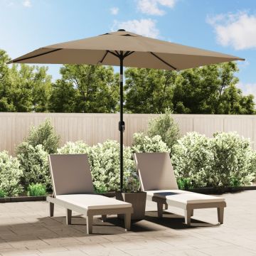 Gossi umbrela de soare exterior, stalp metalic, gri taupe, 300x200 cm