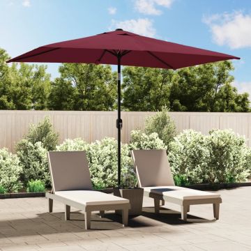 Gossi umbrela de soare exterior stalp metalic, rosu bordo, 300x200 cm