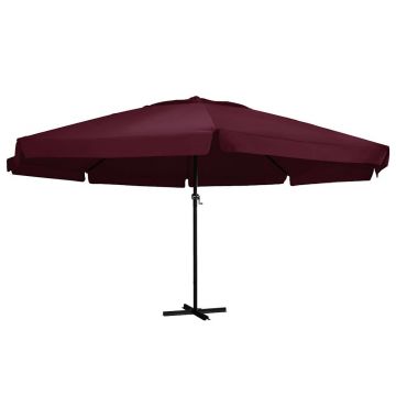 Gossi umbrela soare de gradina, stalp din aluminiu, rosu bordo 600 cm