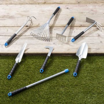 Hi set de scule de gradina, 8 piese, argintiu, metal