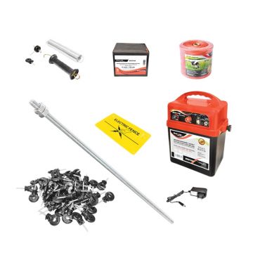 Kit gard electric 9-12V/220V, 1 Joule, lungime fir 1000m cu baterie uscata (nereincarcabila) 9V/90Ah, Cod: BK87641, Brand: BRECKNER GERMANY