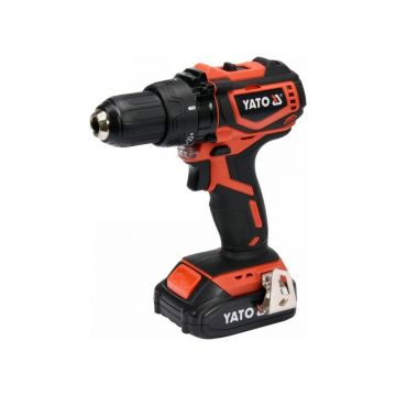 Mașină de găurit fără fir YATO 42 Nm fără perie de carbon 18 V Li-Ion (1 x acumulator 2.0 Ah + încărcător)
