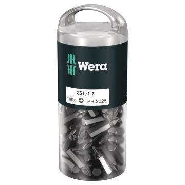 Set 100 biti Philips PH2 x 25 mm 851 1 Z DIY - Wera 05072441001