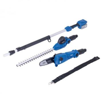 Set fierastrau telescopic 2 in 1 fara acumulator pentru taiat gard viu, crengi C-PHTS410-X  Scheppach 5912404900, 20 V, 2600 mm, 2400 rpm