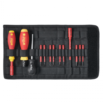 Set surubelnita dinamometrica, 0.8,  5 Nm, cu 9 biti si husa - Wiha 40674 TorqueVario-S electric