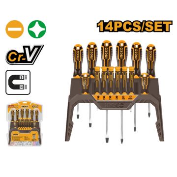 Set trusa Surubelnite 14 bucati, Super Select, de precizie Ingco HKSD1428