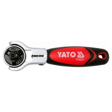 Șurubelniță cu clichet YATO 1/4" 72T 115 mm cu cap pivotant CrV