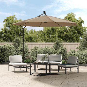 Vida xl panza de schimb umbrela de soare consola, gri taupe, 350 cm