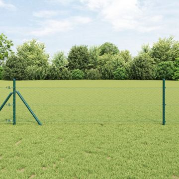 Gard hexagonal Gossi verde 0.8x50 m otel, palarii de gard Gossi 13 buc verde Ø32 mm 120 cm otel zincat