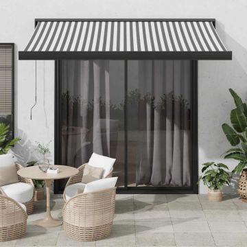 Gossi copertina retractabila antracit/alb, 3x2,5 m, textil/aluminiu