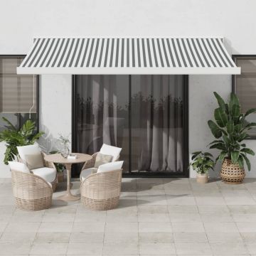 Gossi copertina retractabila antracit/alb, 4,5x3 m, textil/aluminiu