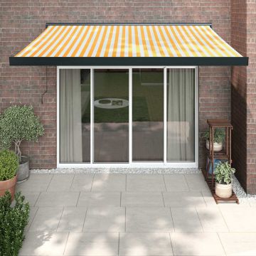 Gossi copertina retractabila, galben/alb, 3x2,5 m, textil/aluminiu