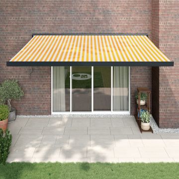 Gossi copertina retractabila, galben/alb, 4,5x3 m, textil/aluminiu