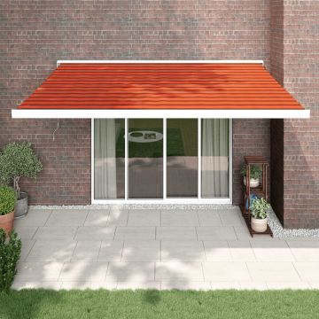 Gossi copertina retractabila portocaliu/maro 4,5x3 m, textil/aluminiu