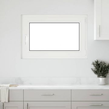 Gossi fereastra de subsol „risor” 60x90 cm rabatabil din dreapta alb