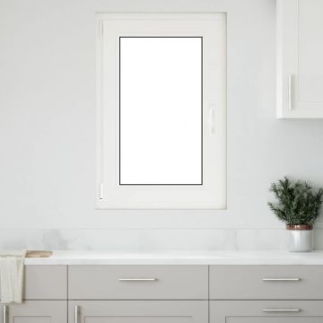Gossi fereastra de subsol „risor” 60x90 cm rabatabil din stanga alb
