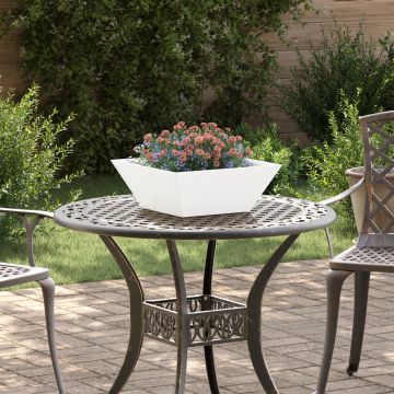 Gossi ghiveci metalic alb rece metal 40 x 40 x 15 cm ghiveci metalic