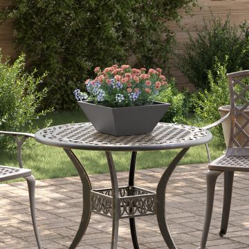 Gossi ghiveci metalic negru metal 35 x 35 x 15 cm rezistent patrat