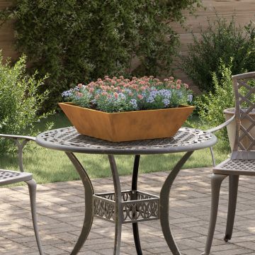 Gossi ghiveci metalic otel erodat 50 x 50 x 15 cm insertii decorative