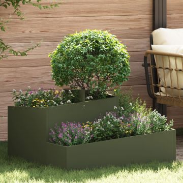 Gossi ghiveci verde maslin 80x80x50 cm otel laminat la rece