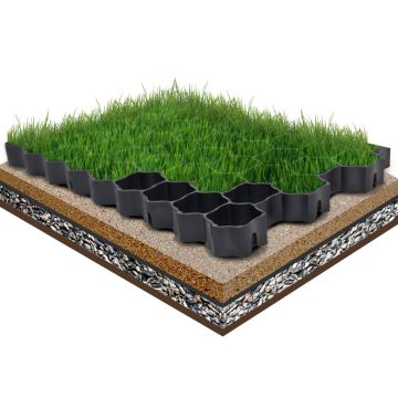 Gossi grilaje de gazon, 16 buc., negru, 60x40x3 cm, plastic