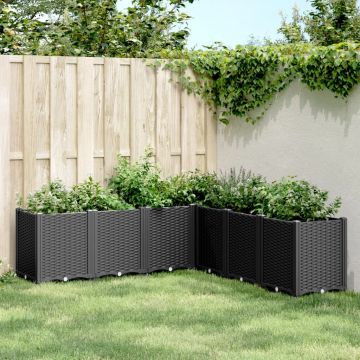 Gossi jardiniera de gradina, negru, 160x160x53 cm, pp