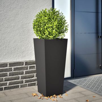 Gossi jardiniera de gradina, negru, 35x35x75 cm, otel