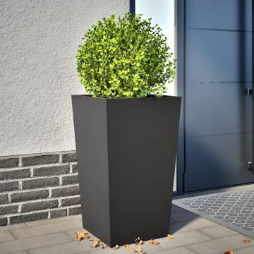 Gossi jardiniera de gradina, negru, 45x45x75 cm, otel