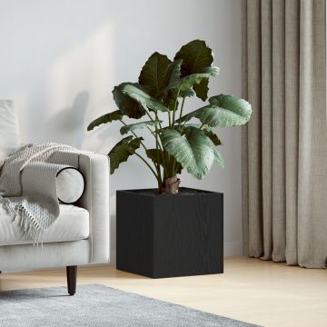 Gossi jardiniera, stejar negru, 40x40x40 cm, lemn prelucrat