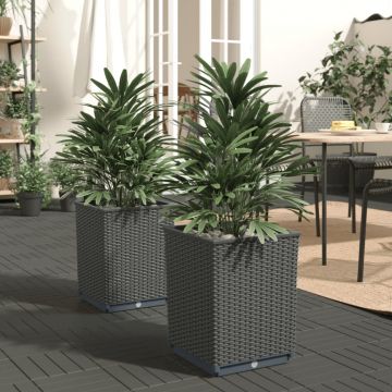 Gossi jardiniere, 2 buc., negru, 30x30x37 cm, polipropilena