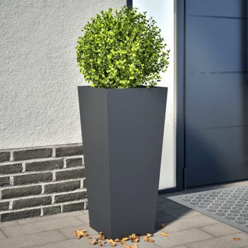 Gossi jardiniere de gradina, 2 buc., antracit, 35x35x75 cm, otel