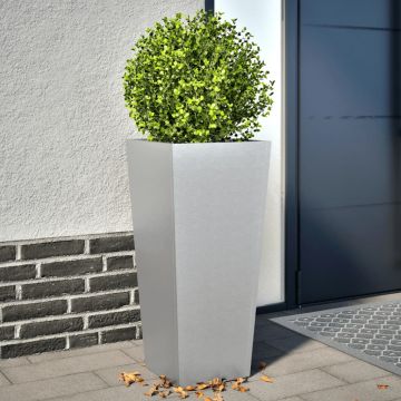 Gossi jardiniere gradina, 2 buc., 35x35x75 cm, otel galvanizat