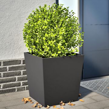 Gossi jardiniere gradina, 2 buc., negru, 50x50x50 cm, otel