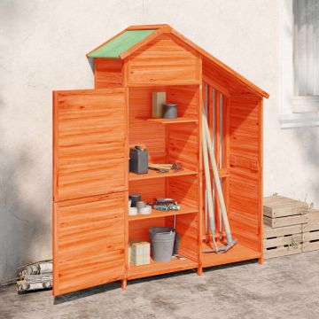 Gossi magazie de unelte de gradina maro 120x53,5x170cm lemn masiv pin