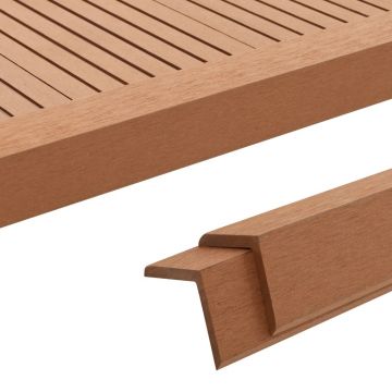 Gossi margini cornier pentru terasa wpc, 5 buc, 170 cm, maro deschis