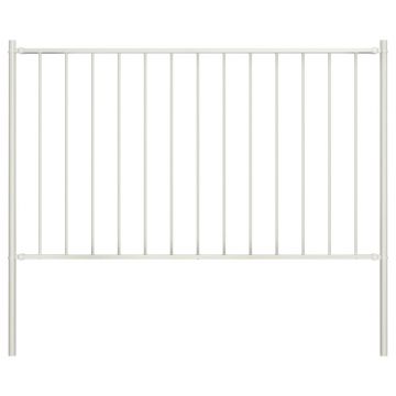 Gossi panou de gard cu stalpi alb 1,7x1 m otel vopsit electrostatic