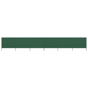 Gossi paravan anti-vant cu 6 panouri, verde, 800 x 120 cm, textil