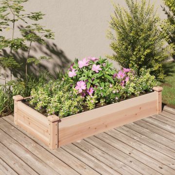 Gossi strat de gradina inaltat cu captuseala, 120x60x25 cm, lemn brad