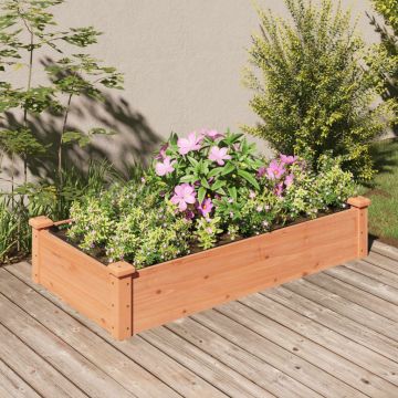 Gossi strat gradina inaltat cu captuseala maro 120x60x25 cm lemn brad